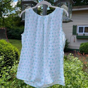 SALE!! Ann Taylor Loft sheer sleeveless white and sky blue top size S
